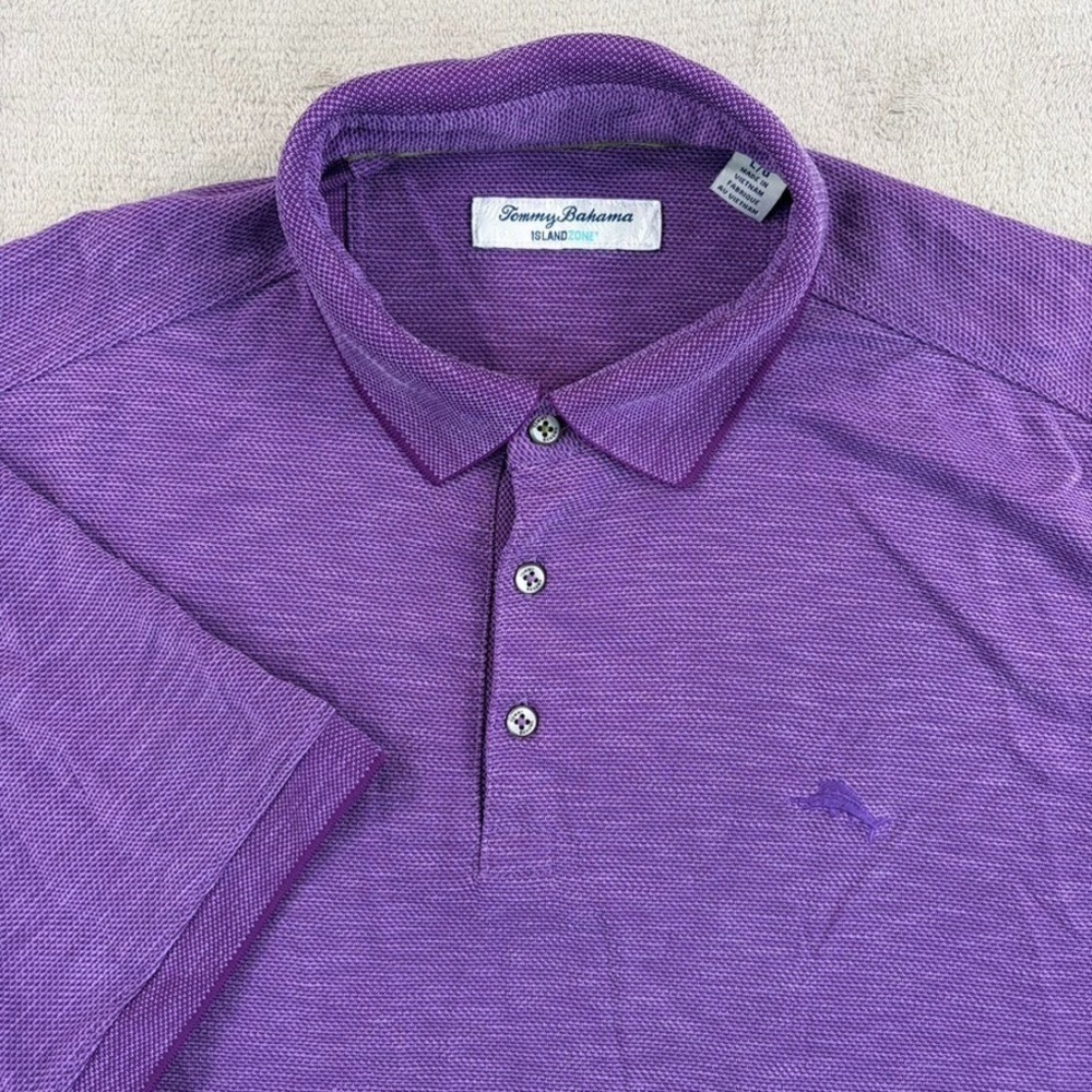 Tommy Bahama Via Verde IslandZone Polo Shirt in‎ Purple Men Large Performance